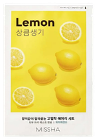 MISSHA Airy Fit Lemon, su citrinų ekstraktu veido kaukė, 19 g
