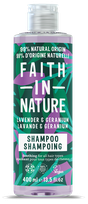 FAITH IN NATURE Lavender & Geranium, visų tipų plaukams,  šampūnas, 400 ml