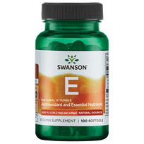 SWANSON Vitaminas E (Natūralus),  kapsulės, 100 vnt.