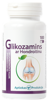 APTIEKAS PRODUKCIJA gliukozaminas su chondroitinu kapsulės, 100 vnt.