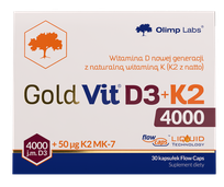 OLIMP LABS Gold Vit D3 + K2 4000SV + 50 mcg kapsulės, 30 vnt.