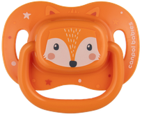 CANPOL BABIES Cute Animals 18+ mėn, oranžinis čiulptukas, 1 vnt.