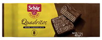 SCHAR Quadritos be glitimo šokoladiniai vafliai, 40 g
