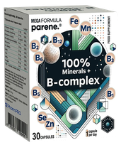 PARENE Mega 100 % Minerals + B-Complex kapsulės, 30 vnt.