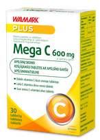 WALMARK   Mega C 600mg apelsinų skonio kramtomos tabletės, 30 vnt.