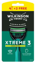 WILKINSON SWORD Xtreme 3 Sensitive Men's (4+2) vienkartiniai skustuvai, 6 vnt.