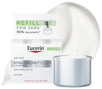 EUCERIN Hyaluron-Filler +3x Effect  SPF 15 (Refill) Sausai Ādai veido kremas, 50 ml