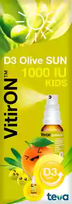 VITIRON D3 Olive Sun 1000 IU Kids purškalas, 10 ml