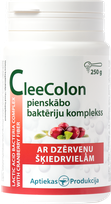 APTIEKAS PRODUKCIJA CleeColon pieno rūgšties bakterijų kompleksas su spanguolėmis milteliai, 250 g