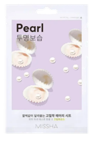 MISSHA Airy Fit Pearl, su perlų ekstraktu veido kaukė, 19 g