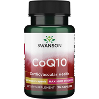 SWANSON Kofermentas Q10 200 Mg, širdies ir kraujagyslių sistemos funkcijai, kapsulės, 30 vnt.