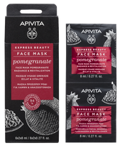 APIVITA Express Beauty Radiance & Revitalization With Pomegranate (8 ml) veido kaukė, 2 vnt.
