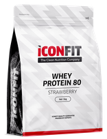 ICONFIT Whey Protein 80  braškių skonio milteliai, 1000 g