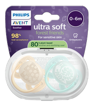 PHILIPS Avent Ultra Soft 0-6 m čiulptukas, 2 vnt.