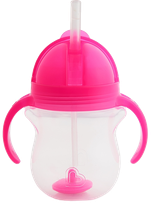 MUNCHKIN 6m+, rožinės spalvos,  puodeliai su šiaudeliu, 207 ml