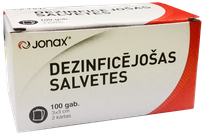 JONAX dezinfekuojamosios 3x3 cm drėgnos servetėlės, 100 vnt.