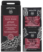 APIVITA Express Beauty With Grape (8 ml) veido kaukė, 2 vnt.