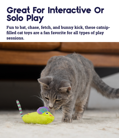 CATSTAGES Mightie Mouse, žalias žaislas, 1 vnt.