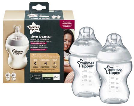 TOMMEE TIPPEE Natural Start su sterilizavimo funkcija buteliukai, 2 vnt.