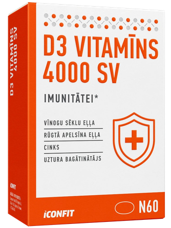 ICONFIT D3 Vitamin 4000 SV kapsulės, 60 vnt.