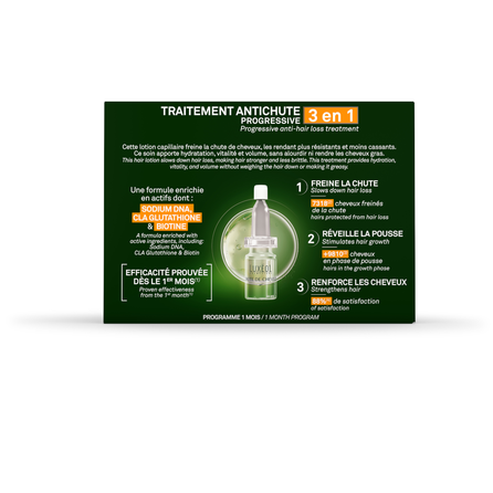 LUXEOL Luxéol Ampulės esant progresuojančiam plaukų slinkimui 3 in 1 ampulės, 14 vnt.