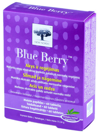 NEW NORDIC Blue Berry tabletės, 60 vnt.