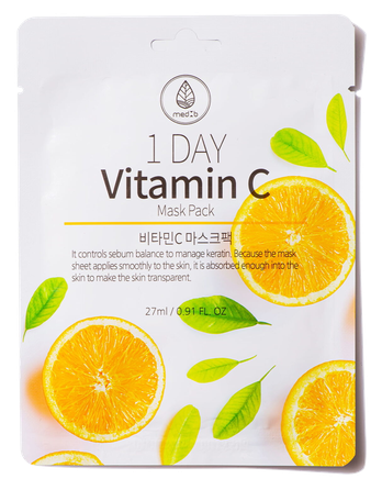 MEDB su vitaminu C, lakštinė  veido kaukė, 27 g
