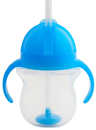 MUNCHKIN 6m+, Blue, su rankenom puodeliai su šiaudeliu, 207 ml