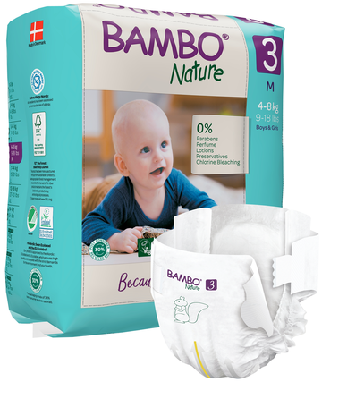 BAMBO NATURE Nature M-3, 4-8 kg sauskelnės, 28 vnt.