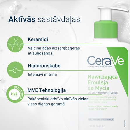 CERAVE For Face And  Body Hydrating With Ceramides valomasis kremas, 236 ml