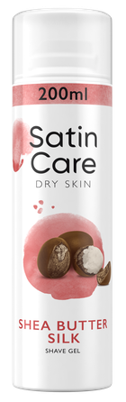 GILLETTE Satin Care Dry Skin Shea Butter Silk skutimosi gelis, 200 ml