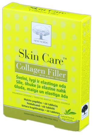 NEW NORDIC Skin Care Collagen Filler kolagenas, 60 vnt.