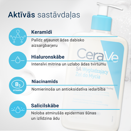 CERAVE SA Smoothing prausimosi gelis, 473 ml