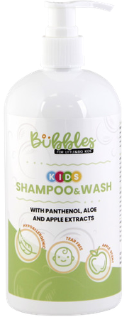 BUBBLES Kids šampūnas/dušo želė, 500 ml