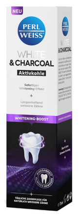 PERLWEISS White & Charcoal dantų pasta, 75 ml