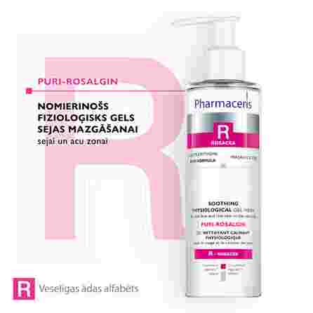 PHARMACERIS R Puri-Rosalgin valomasis gelis veidui, 190 ml