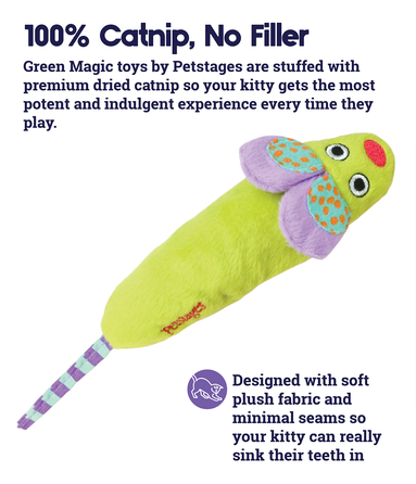 CATSTAGES Mightie Mouse, žalias žaislas, 1 vnt.