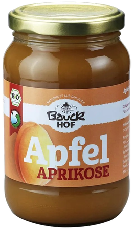 BAUCK HOF obuolių ir abrikosų tyrės, 360 g