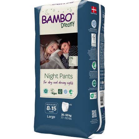 BAMBO Nature Dreamy Night Pants, 8-15 years, 35-50 kg sauskelnės-kelnaitės, 10 vnt.