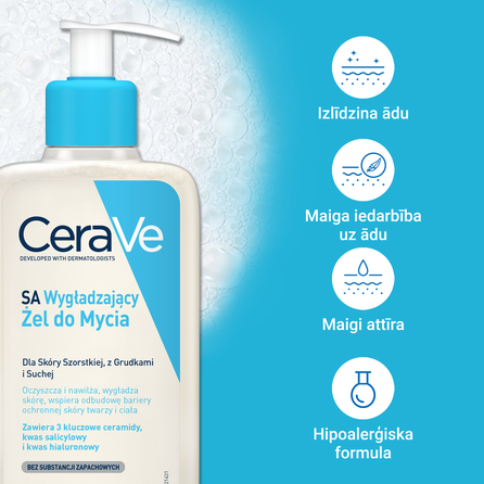 CERAVE SA Smoothing prausimosi gelis, 236 ml