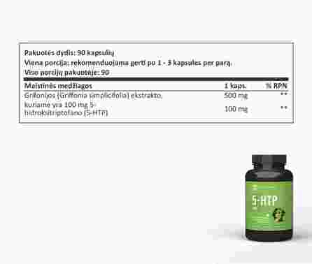 SAPIENS 5-HTP PRO kapsulės, 90 vnt.