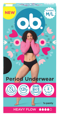 O.B. M/L menstruacinės kelnaitės, 1 vnt.