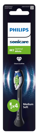 PHILIPS Sonicare Optimal White (black) elektrinių dantų šepetėlių galvutės, 4 vnt.