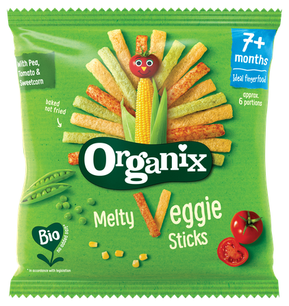 ORGANIX bio su daržovėmis, 7M lazdelės, 15 g