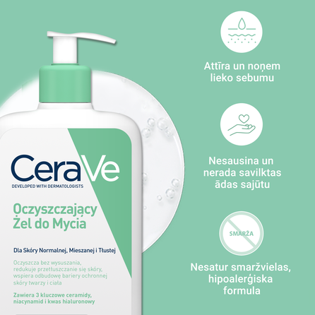 CERAVE For Face And Body With Ceramides valomasis gelis, 473 ml