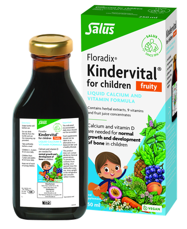 FLORADIX   Kindervital fruity skysta kalcio ir vitamino D formulė, skystis, 250 ml