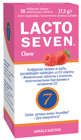 LACTO SEVEN Chew kramtomosios tabletės, 50 vnt.