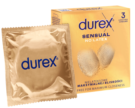 DUREX Sensual No Latex prezervatyvai, 3 vnt.