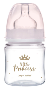 CANPOL BABIES Anti-colic PP Easy Start Royal Baby rožinis buteliukas, 120 ml