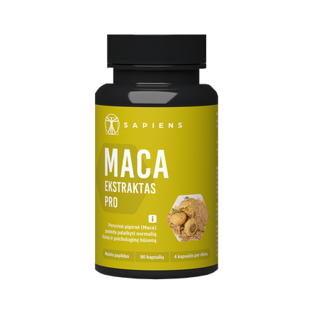 SAPIENS Maca Extract PRO kapsulės, 90 vnt.